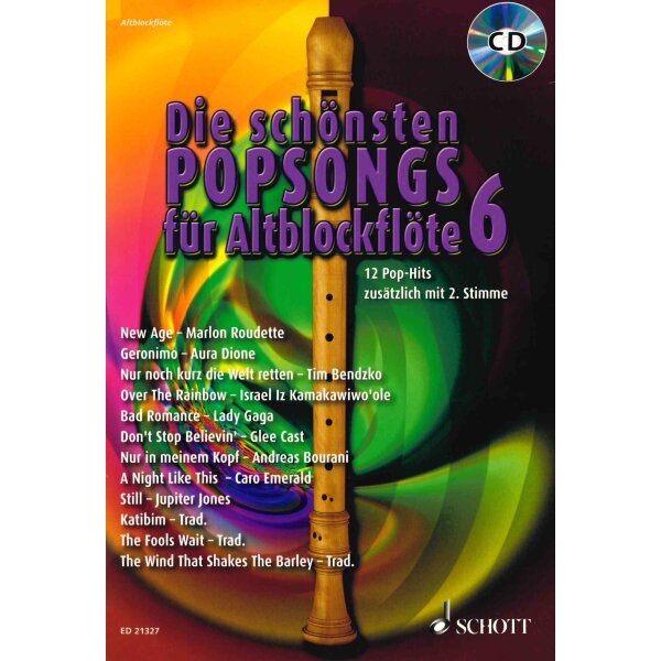 Die schönsten Popsongs für Alt-Blockflöte 6 - Daniel Kunert - Musik-M