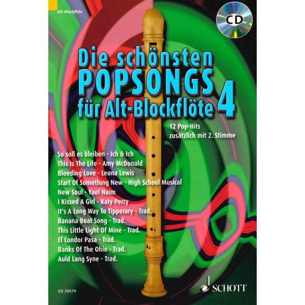 Die schönsten Popsongs für Altblockflöte 4 - Daniel Kunert - Musik-Me