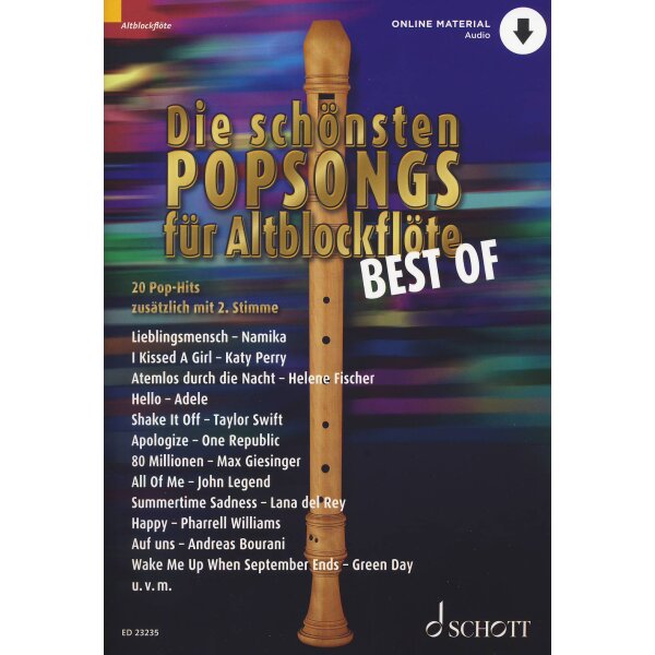 Die schönsten Popsongs für Altblockflöte - Best of - Daniel Kunert